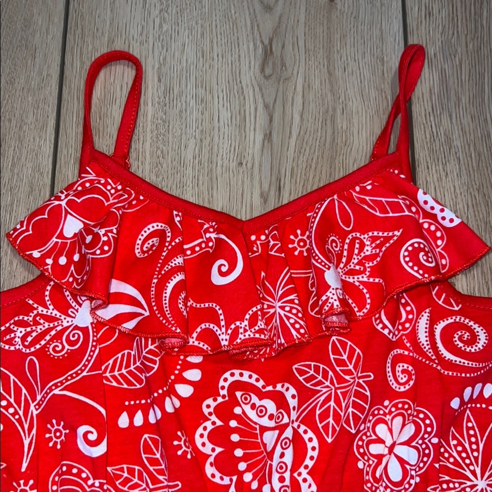 ๐๏ธ 4 for $20 ๐๏ธ - NWT - George Kids Red and White Floral Dress - Picture 3 of 6